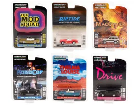 Hollywood Series Set of 6 pieces Release 34 1/64 Diecast Model Cars by Greenlight