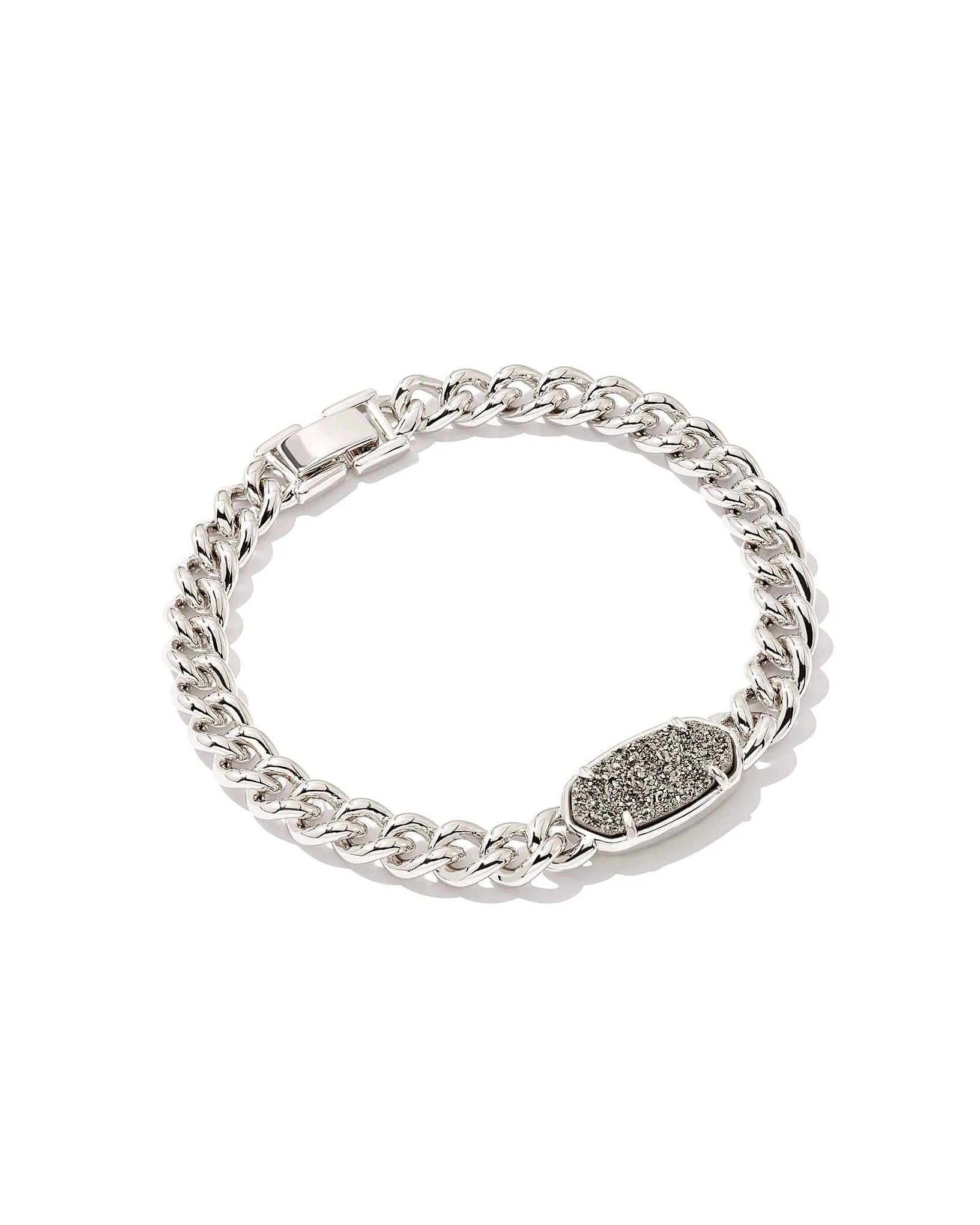 Kendra Scott Elaina Oval Chain Bracelet in Platinum Drusy and Rhodium Plated