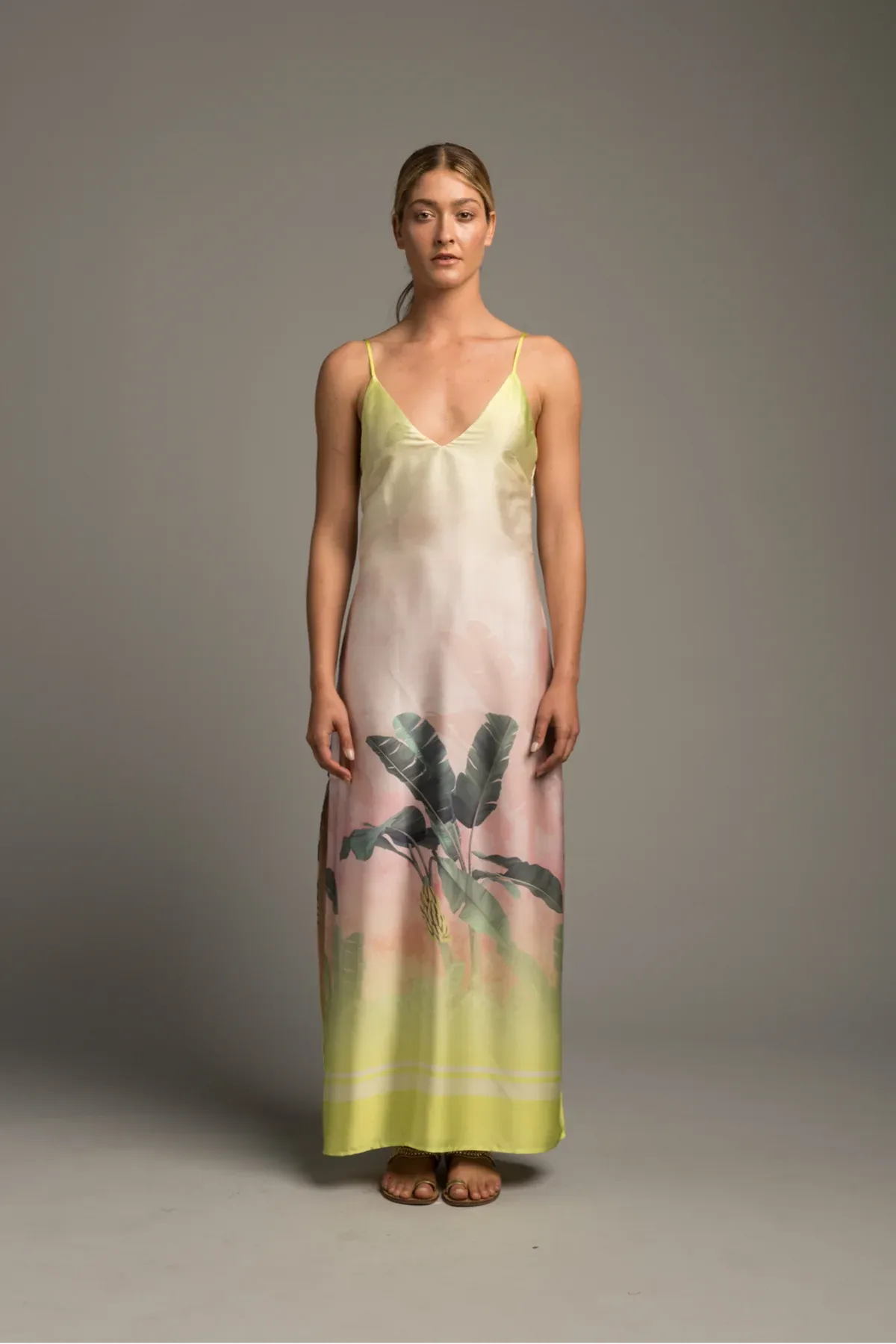 Le Superbe Calypso Slip Dress - Banana Palms