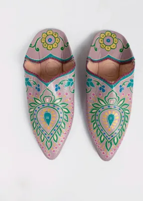 Lilac Leaf Babouche Slippers