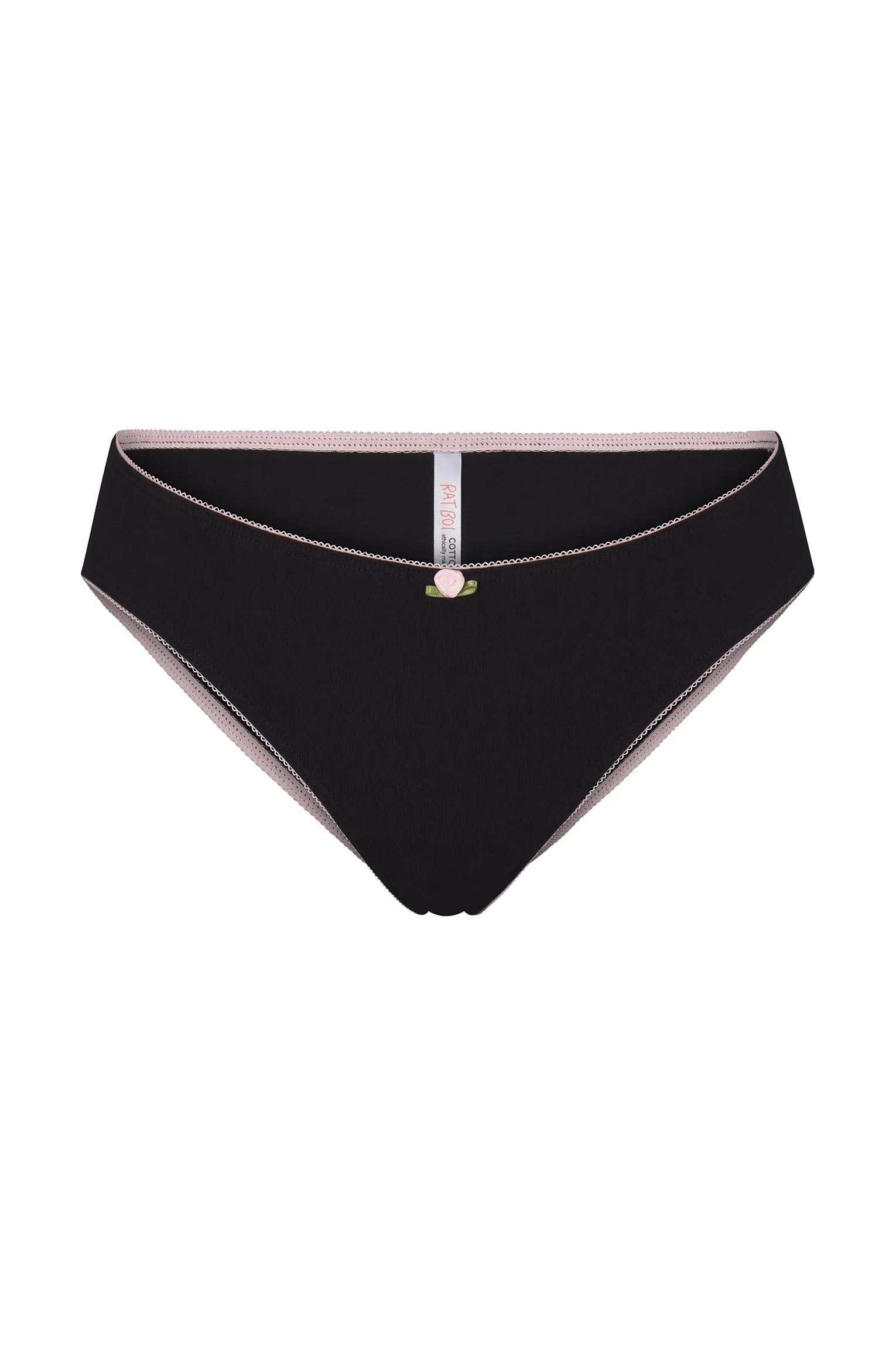 LOW RISE UNDERWEAR IN ONYX/PETAL