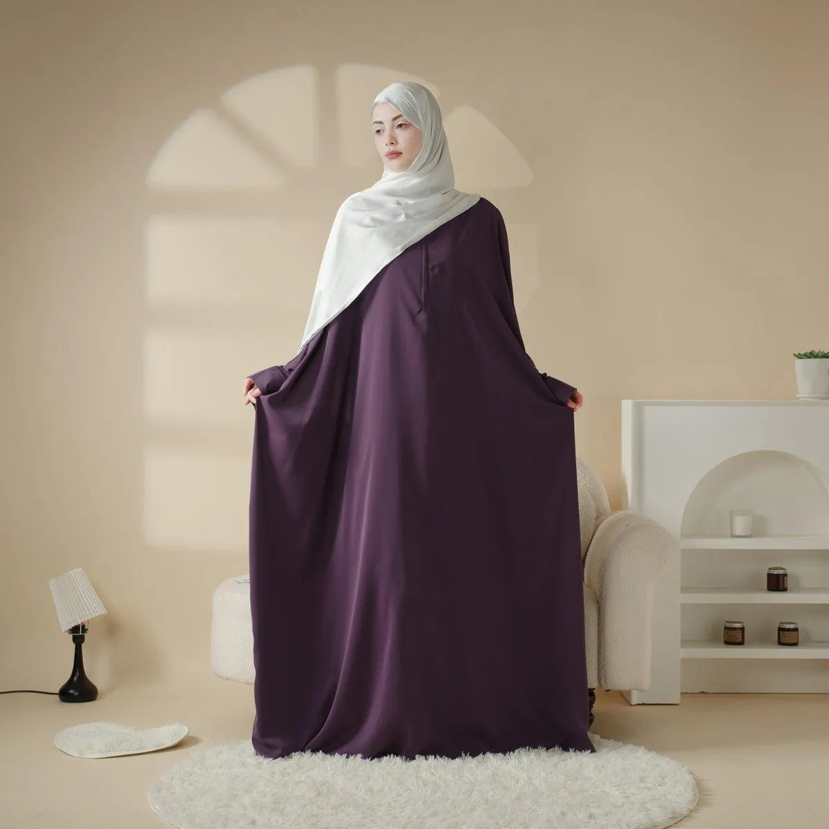 MA003 Front Zipper Nida Abaya Nursing Friendly