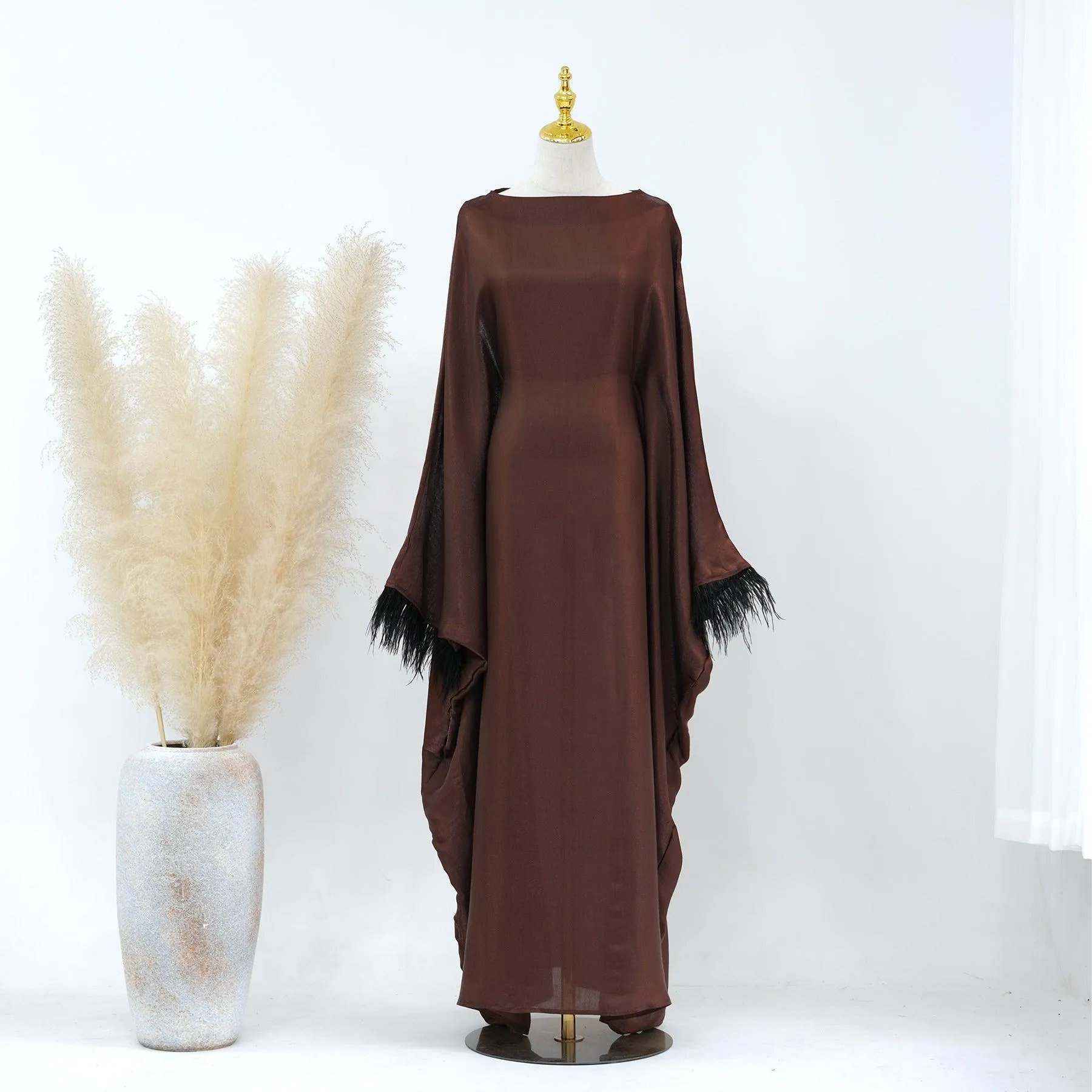 MA052 Party Feather Sleeves Abaya