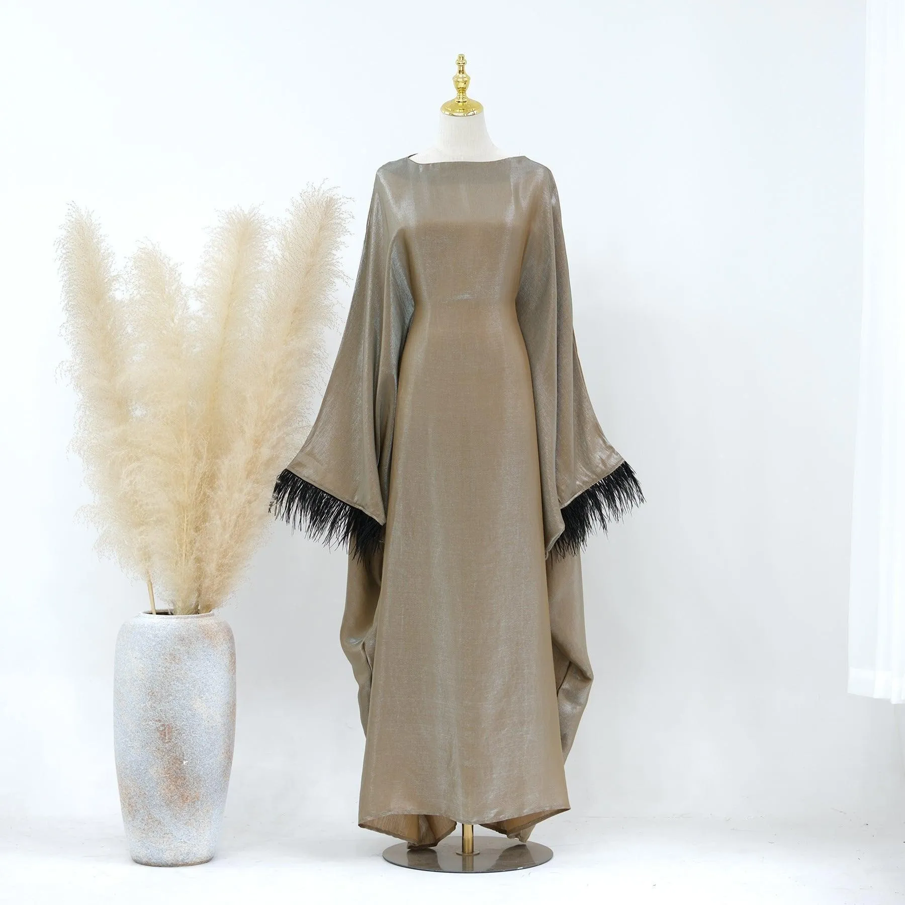 MA052 Party Feather Sleeves Abaya