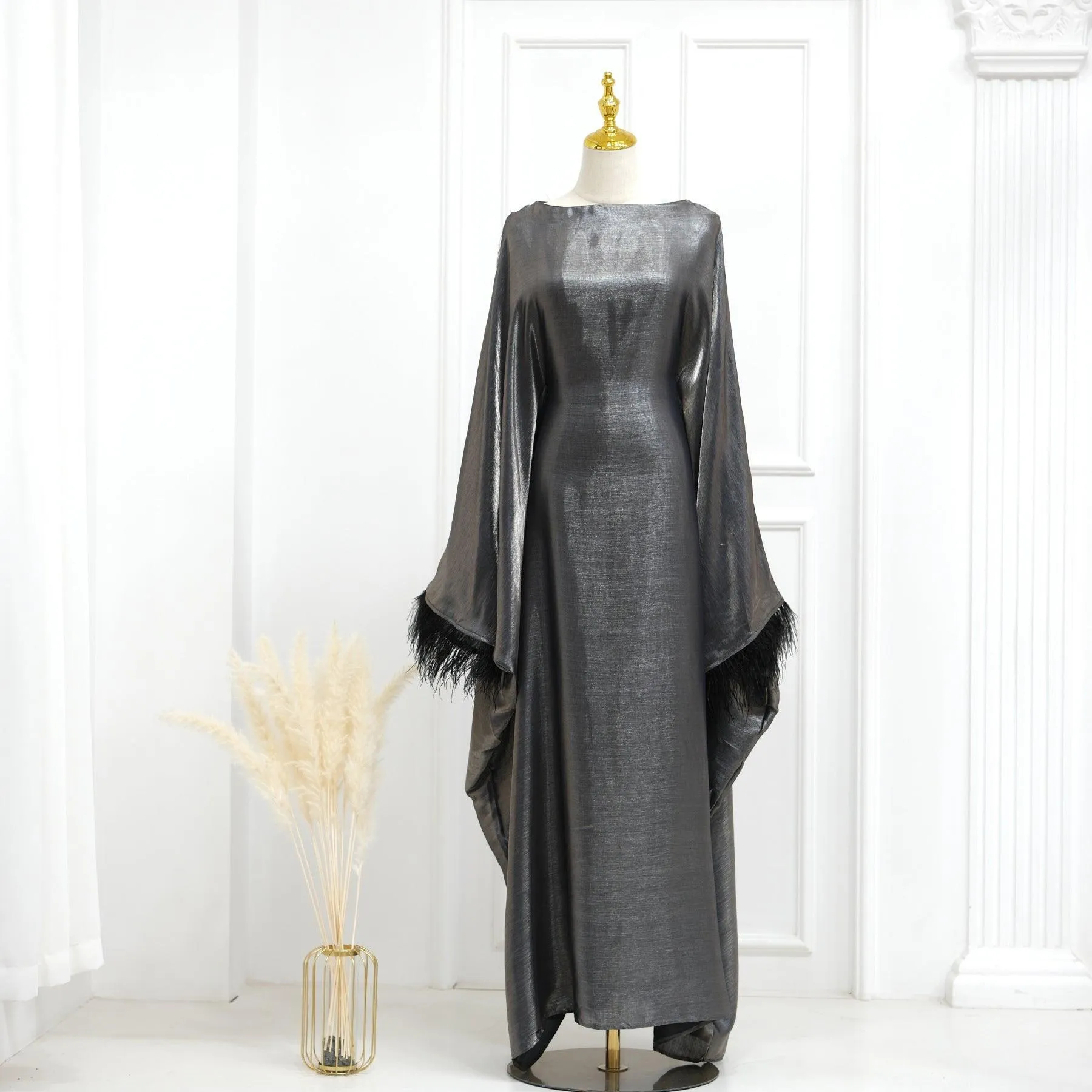 MA052 Party Feather Sleeves Abaya