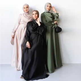 MA053 Layered Neckline and Butterfly Tie Sleeve Abaya