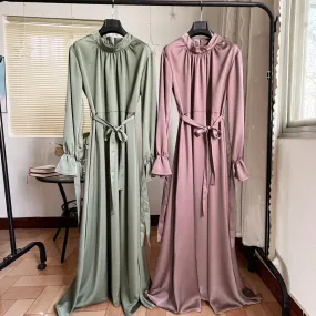 MA055 Butterfly Tie Elastic Sleeve A-Cut  Abaya