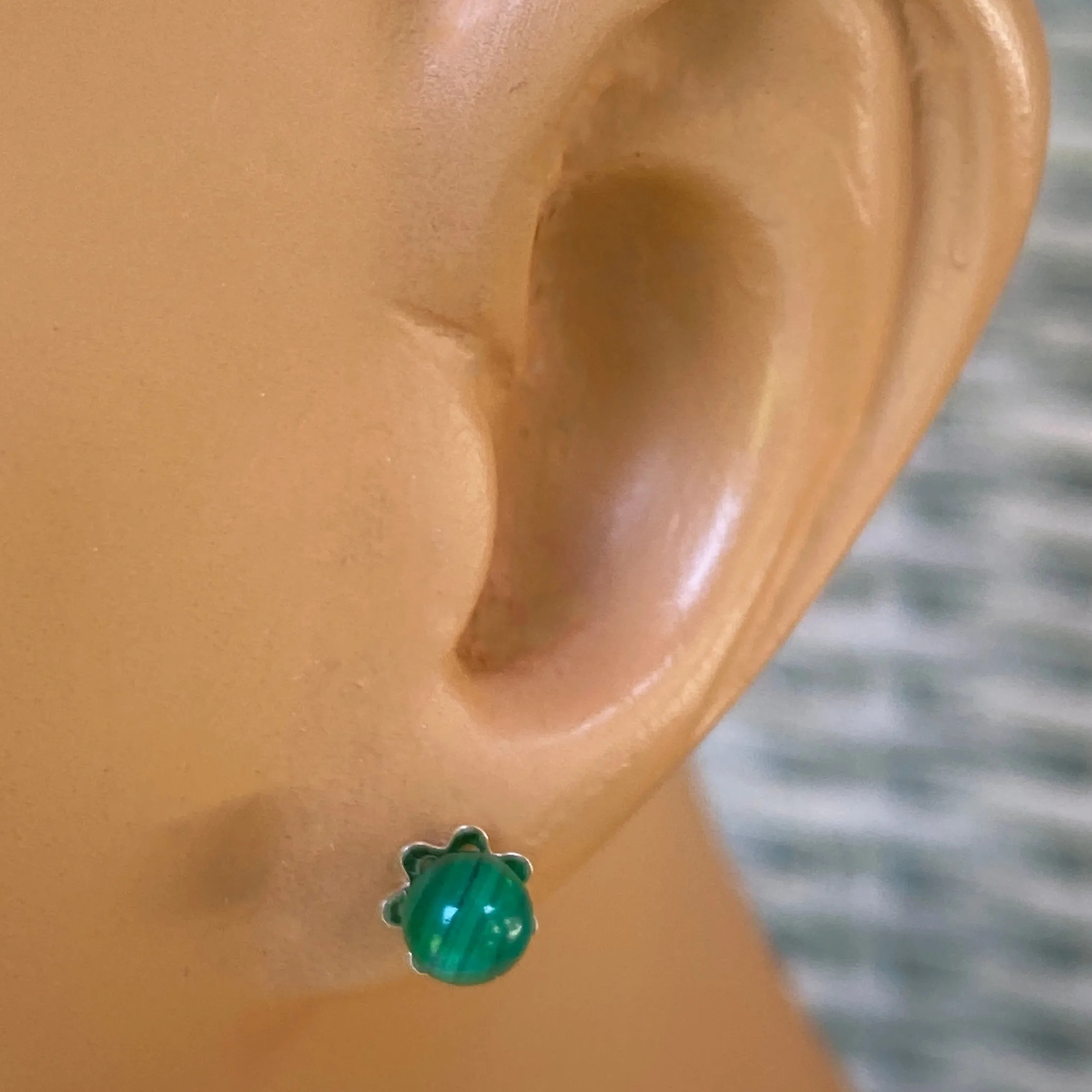 Malachite gemstone Stud Earrings