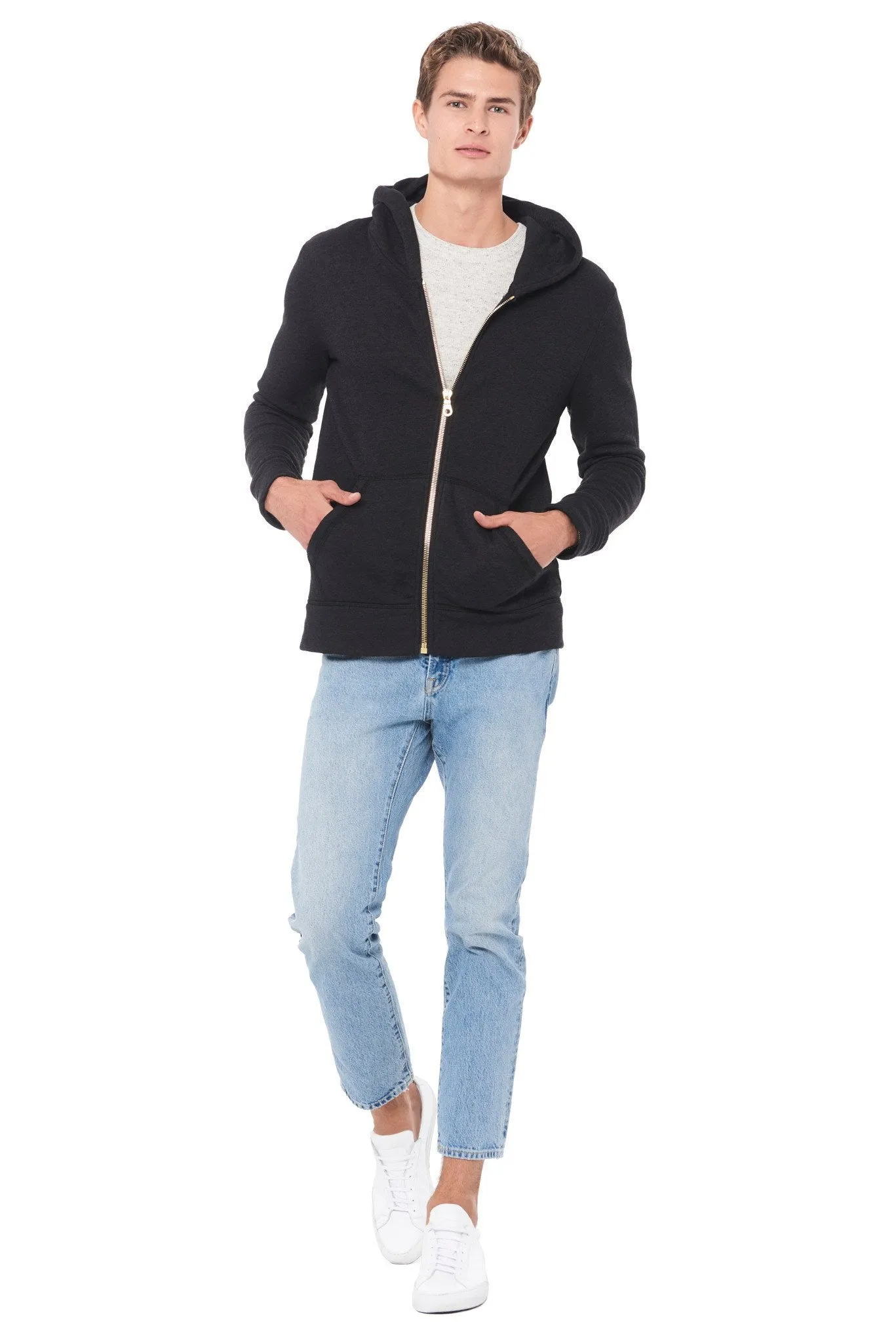 Men's French Terry Zip Front Hoodie