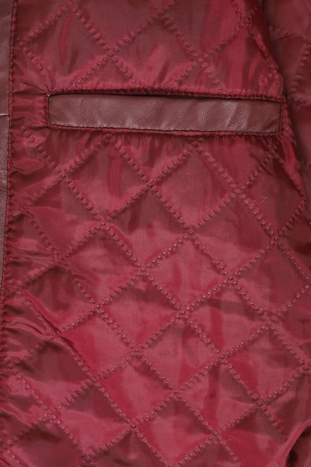 Men's Genuine Burgundy Leather Racing Jacket - Make a Statement - 'FRANK'