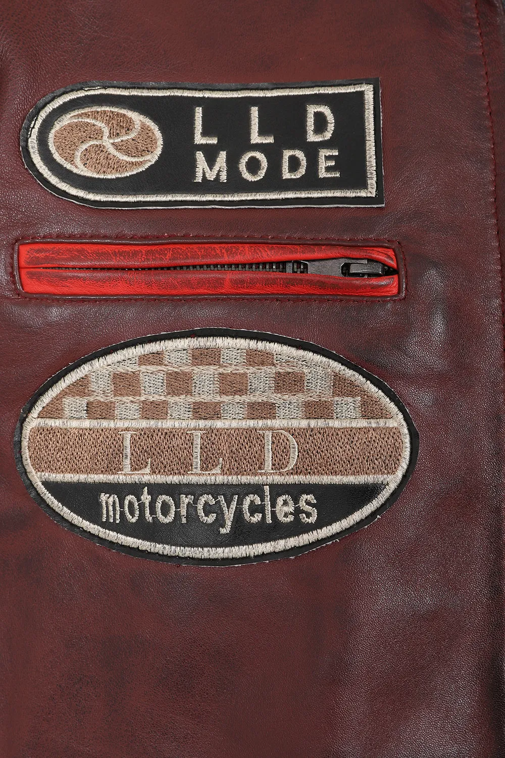 Men's Genuine Burgundy Leather Racing Jacket - Make a Statement - 'FRANK'