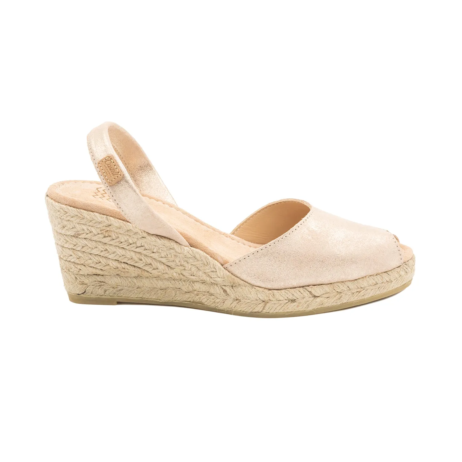 Metallic Open Toe Leather Menorcan Espadrille For Women - Frida Montada 2006 H Saturno