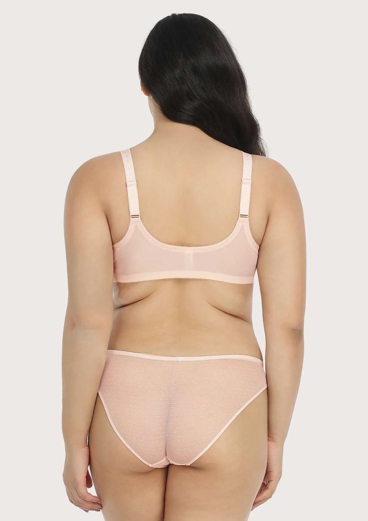 Nymphaea Front-Close  Dusty Peach Lace Unlined Underwire Bra Set