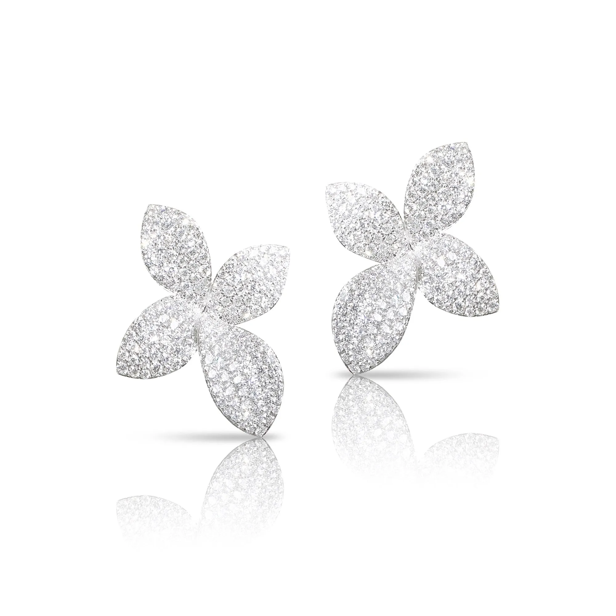 Pasquale Bruni - Giardini Segreti - Flower Earrings, 18k White Gold with Diamonds