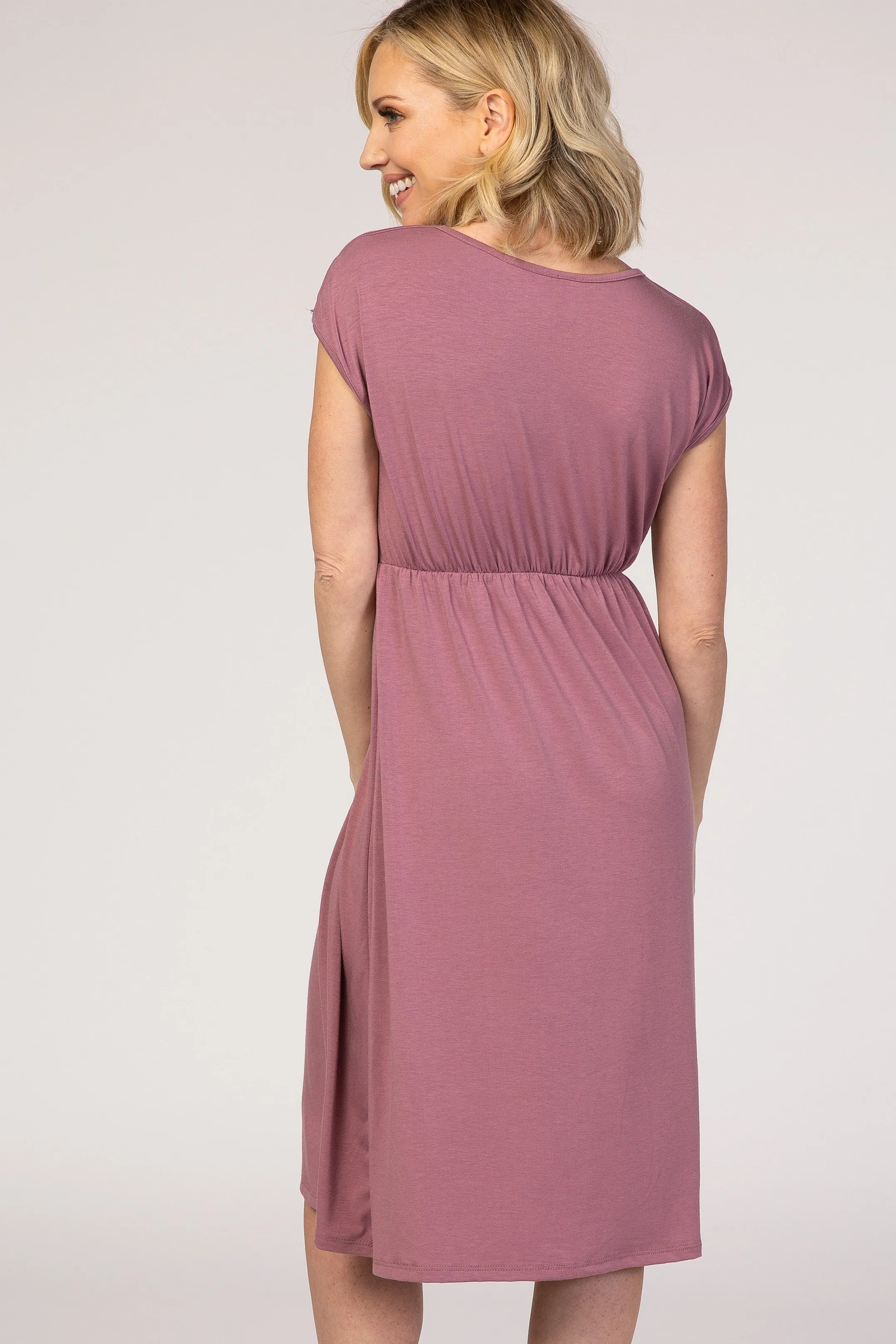 PinkBlush Mauve Draped Nursing Dress