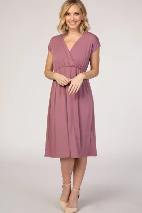 PinkBlush Mauve Draped Nursing Dress