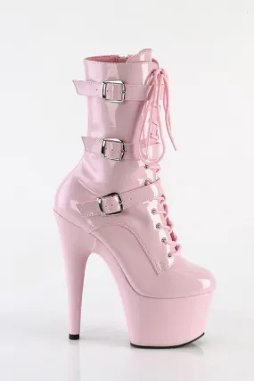 Pleaser USA Adore-1043 7inch Pleaser Boots - Patent Baby Pink