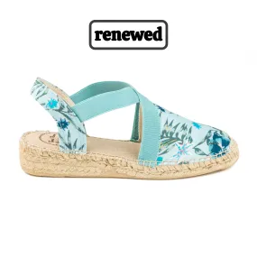 Renewed Floral Cotton Blend Wedge Espadrille for Women - Evian-G