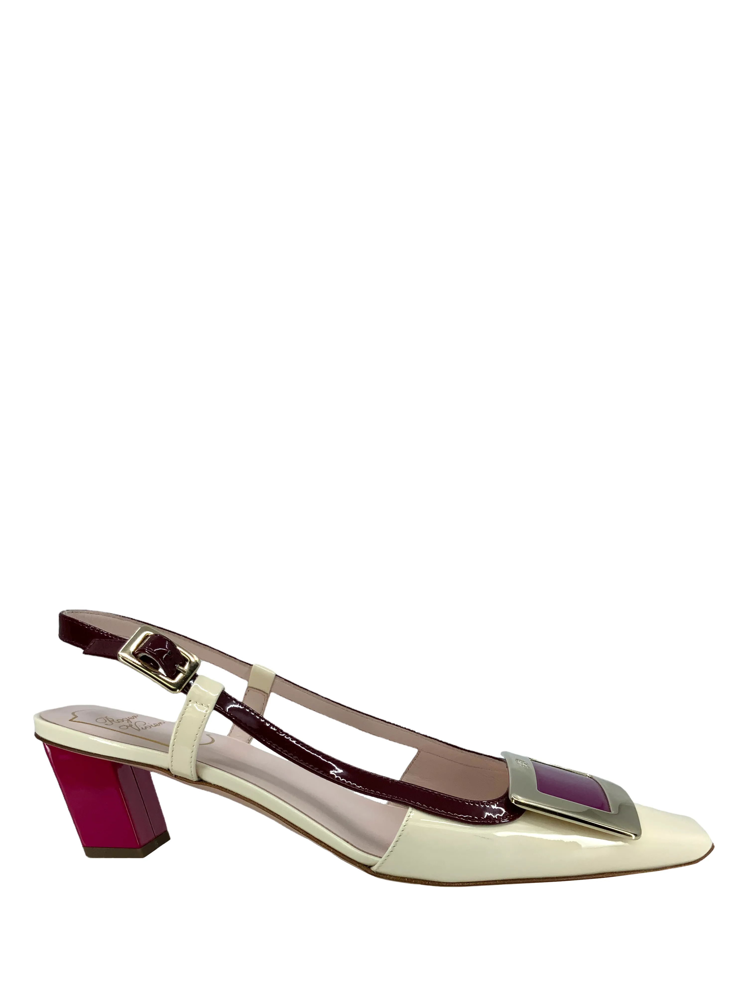 Roger Vivier Belle Vivier Patent Leather Slingback Pumps Size 7.5