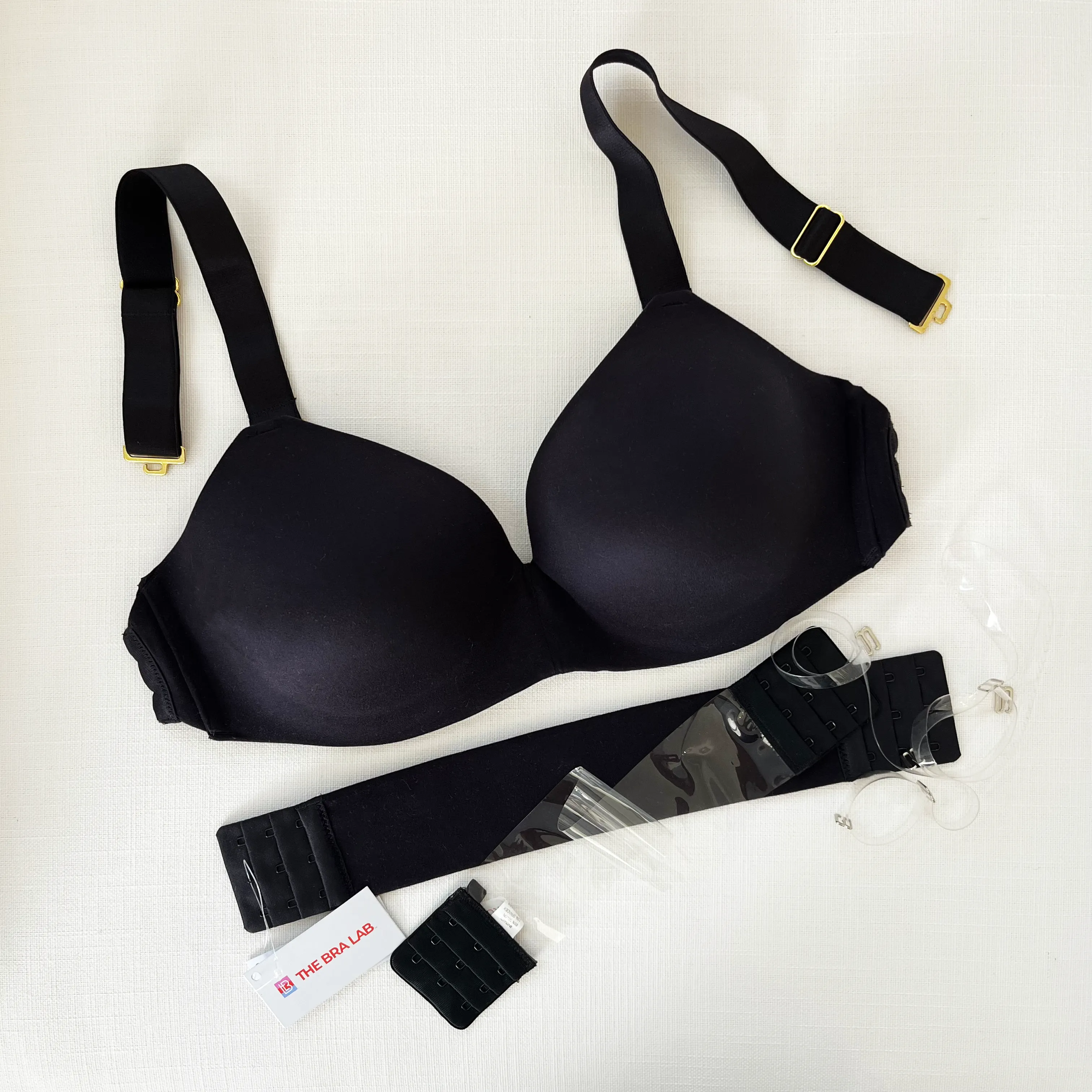 Rosanna Wire-Free Black & Clear Customizable Bra Set