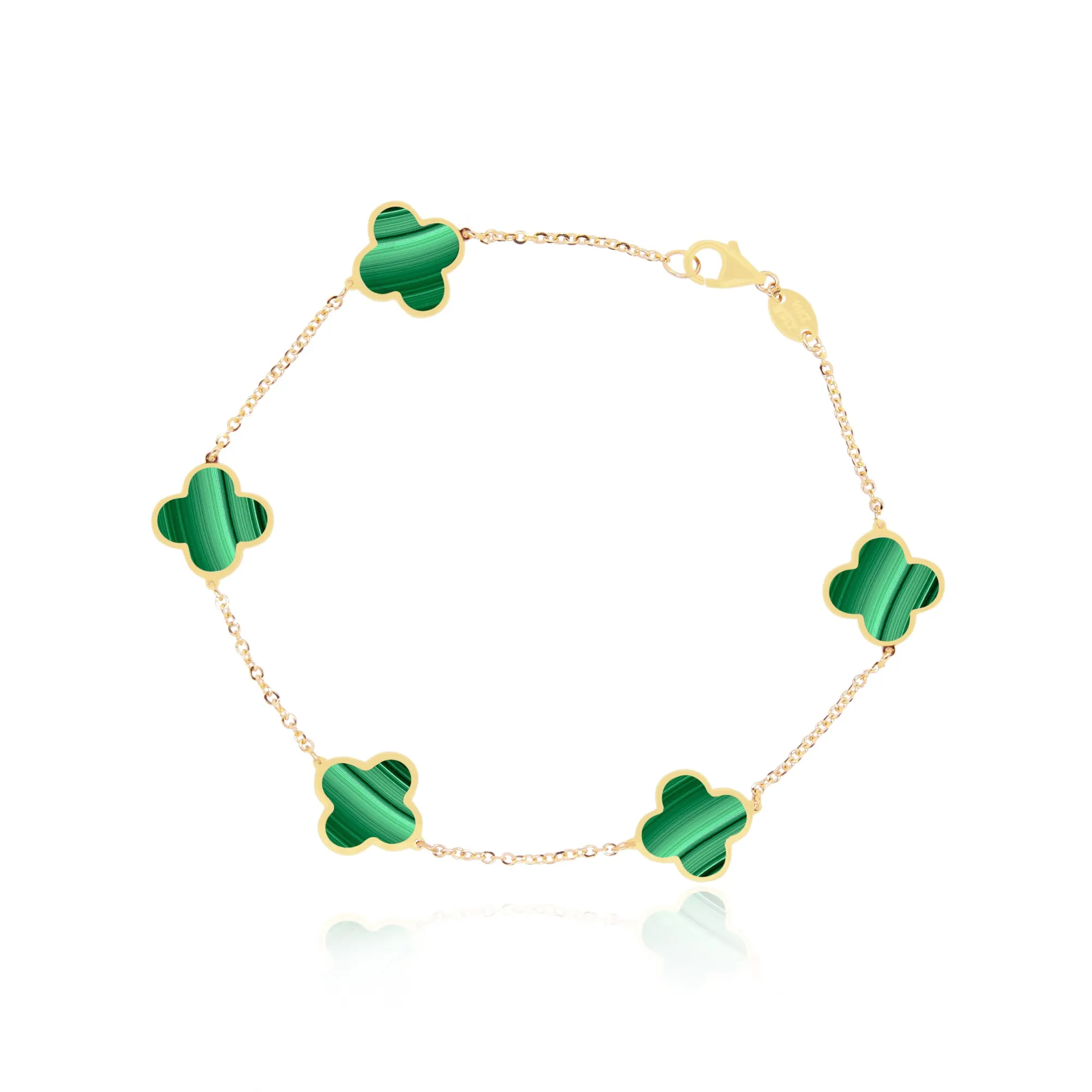 Small Malachite Clover Bracelet