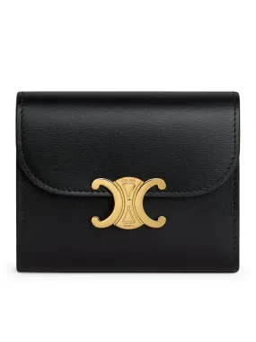 SMALL TRIOMPHE WALLET IN GLOSSY CALFSKIN