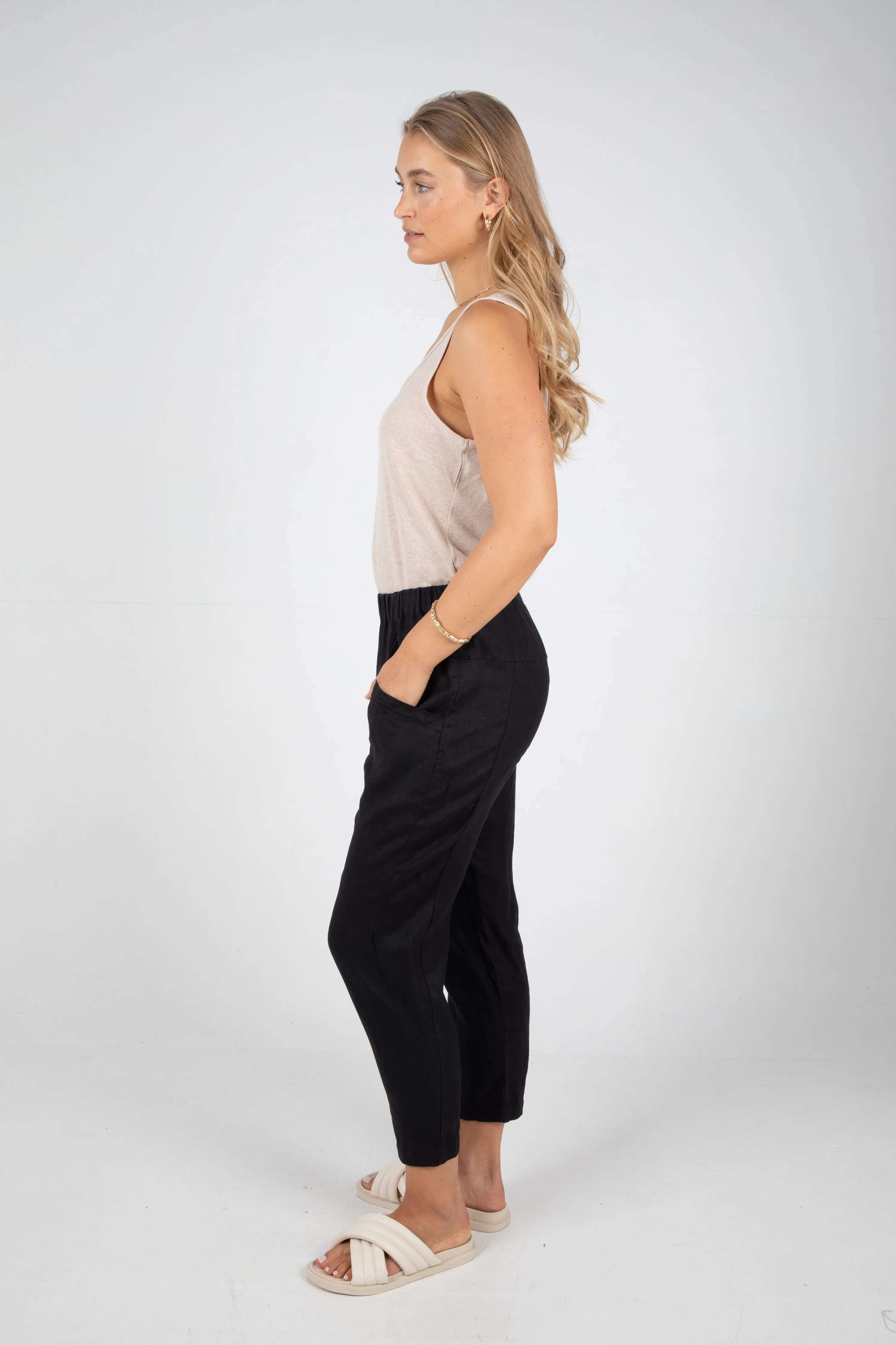 SUTTON HEMP PANT - BLACK