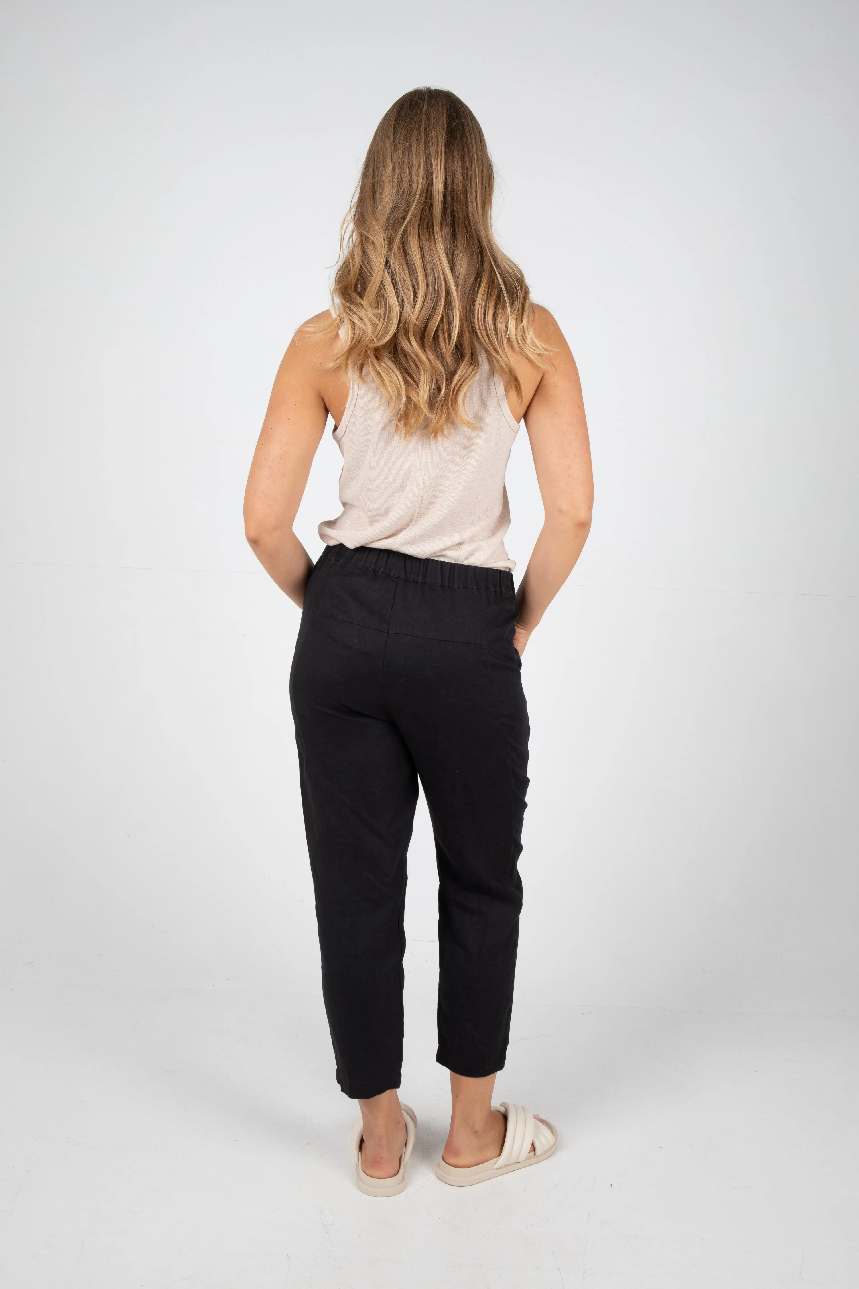 SUTTON HEMP PANT - BLACK