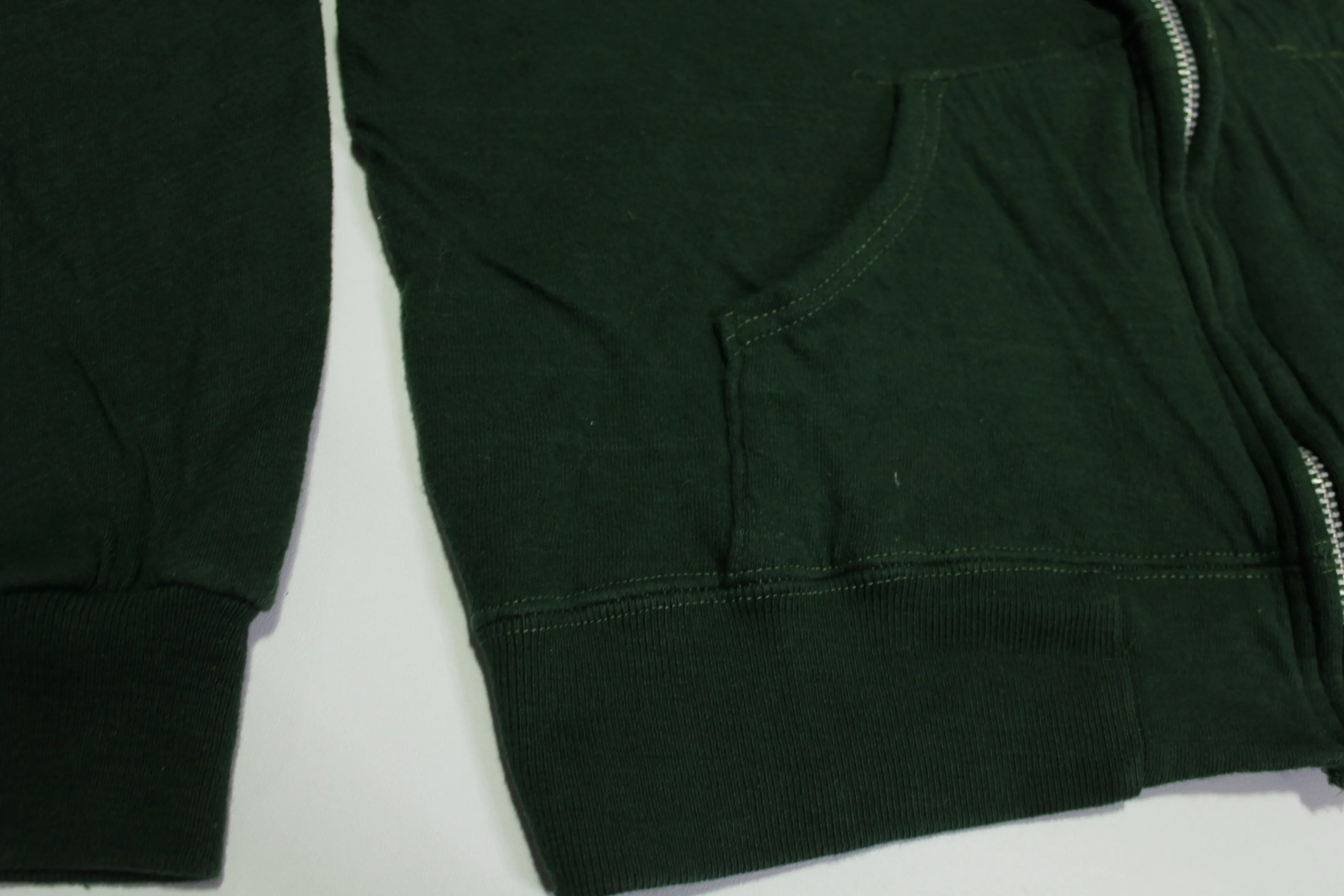 Talon Zipper Basic Forest Green Vintage 70's Hoodie Sweatshirt