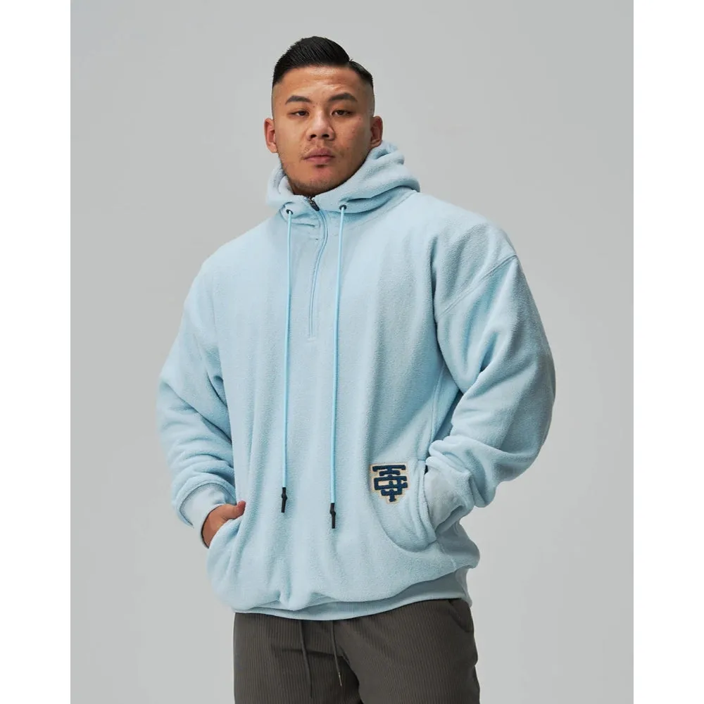 TEAMJOINED TJTC EMBROIDERED PATCH SHERPA HOODIE-UNIVERSITY BLUE