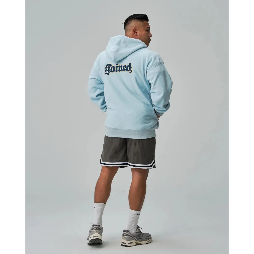 TEAMJOINED TJTC EMBROIDERED PATCH SHERPA HOODIE-UNIVERSITY BLUE