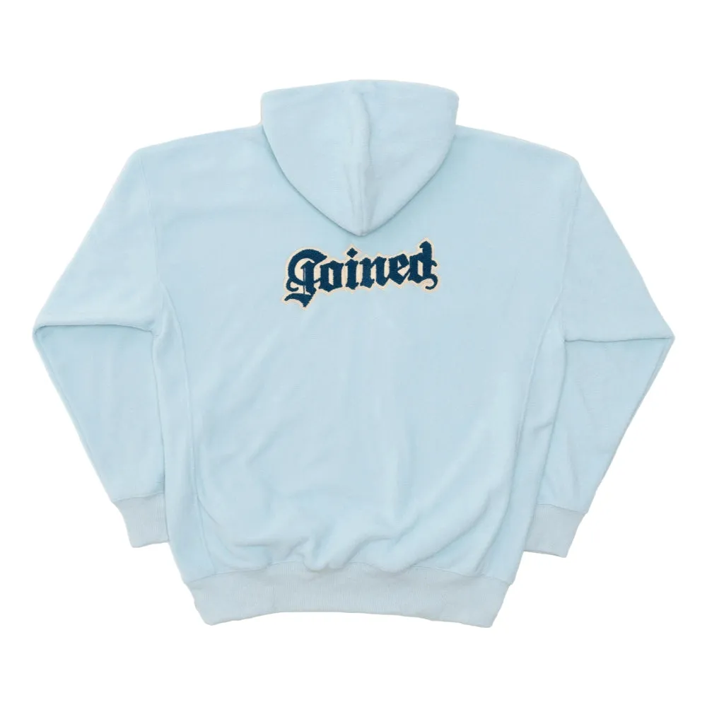 TEAMJOINED TJTC EMBROIDERED PATCH SHERPA HOODIE-UNIVERSITY BLUE