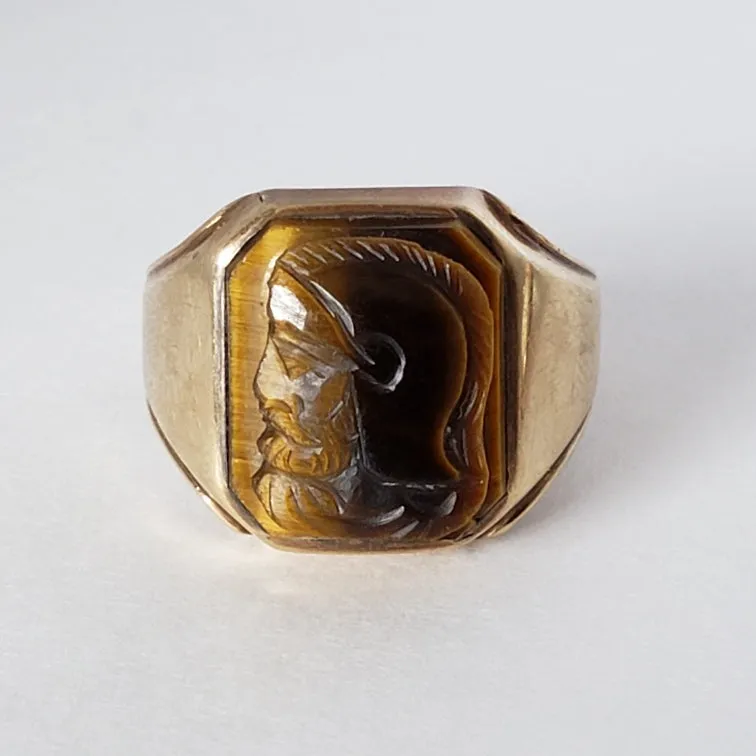 Tiger's Eye Cameo Ring