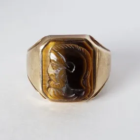 Tiger's Eye Cameo Ring