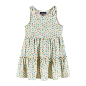 White Nep Dress | Neon Starfish Print