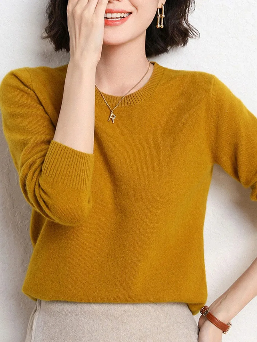 Women's Ribbed Knit Polyester Pullover Sweater in Black, White, and Yellow