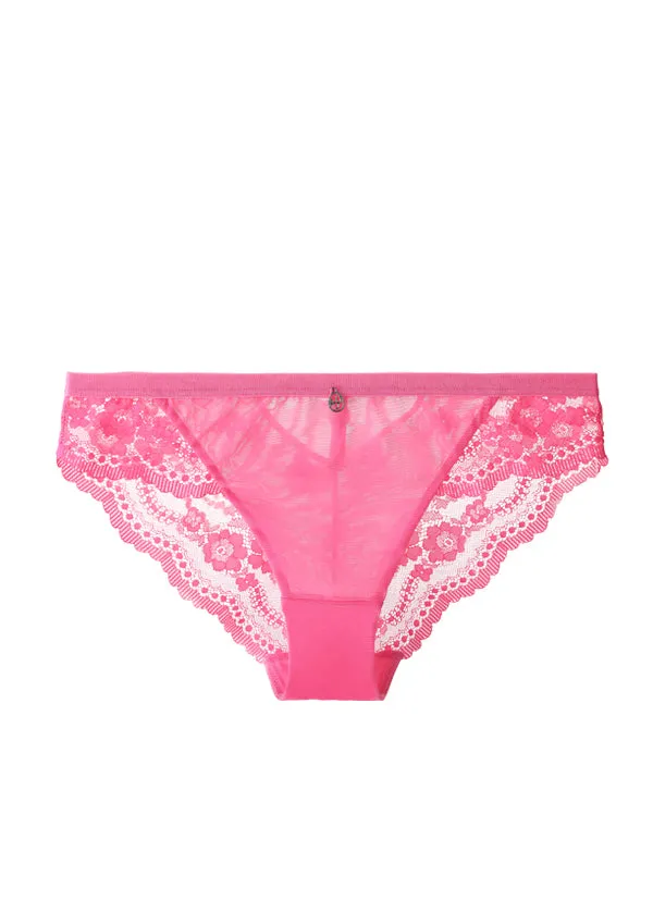 ZENDAYA Plus Sexy Pink Recycled Lace Brief Panties