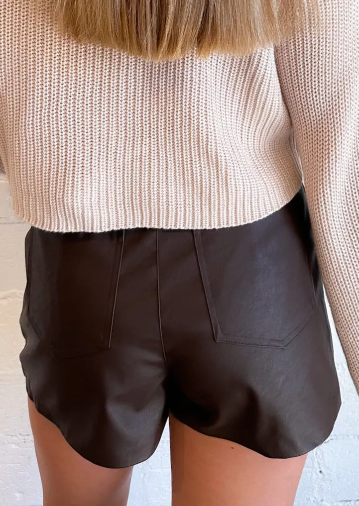 Zipped Up Leather Skort