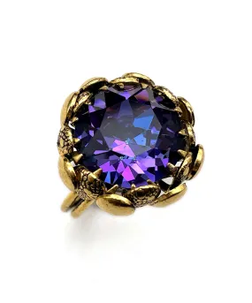 【ドイツ買付】ヴィンテージ SEIBOTH ギブレガラス フラワー リング/Vintage SEIBOTH GIVRE GLASS flower Ring