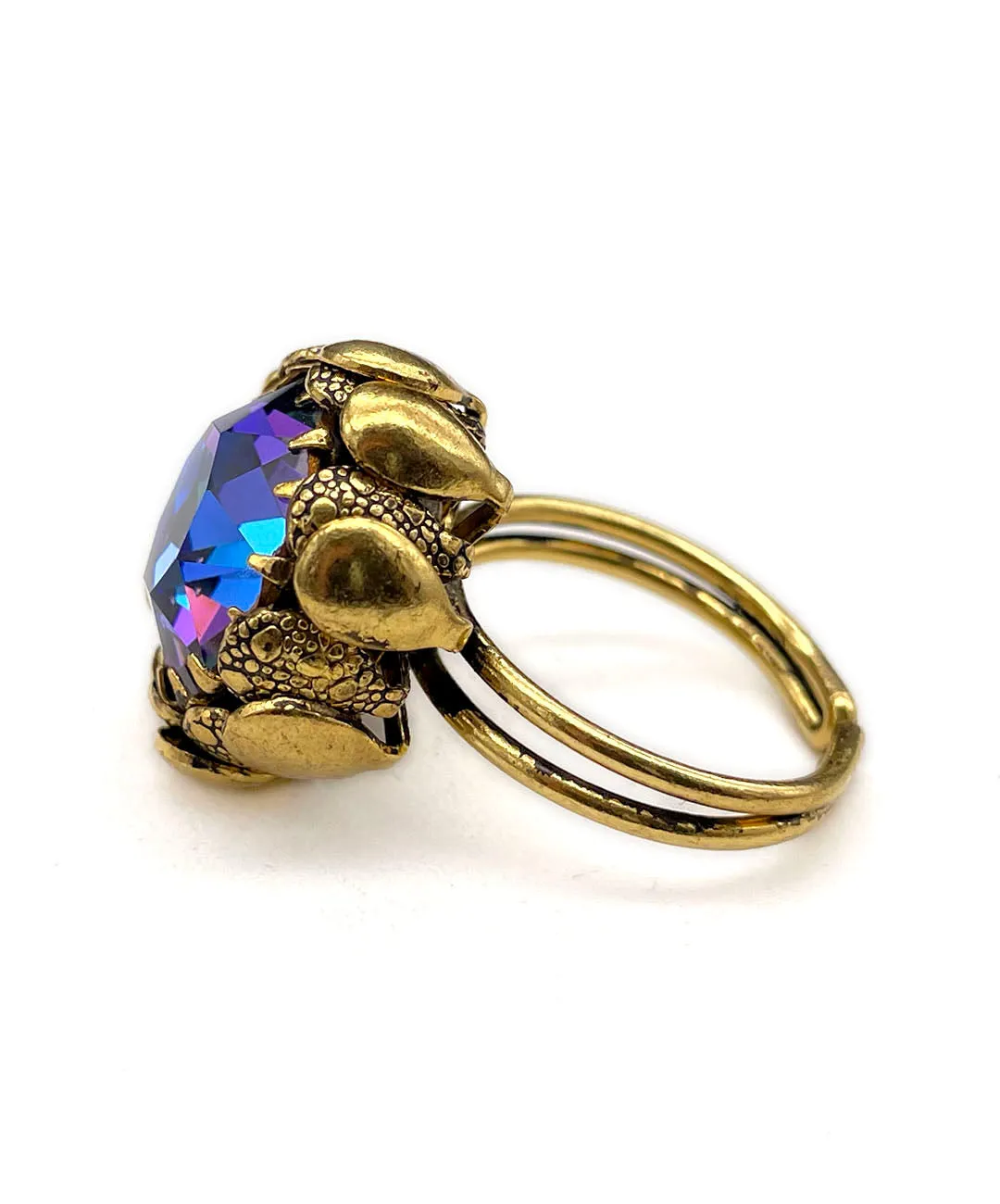 【ドイツ買付】ヴィンテージ SEIBOTH ギブレガラス フラワー リング/Vintage SEIBOTH GIVRE GLASS flower Ring